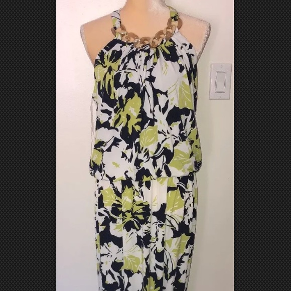 Addressing Woman Dresses & Skirts - Floral Racerback Maxi Dress with Chain detail -XL